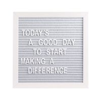Pearhead 10" x 10" Felt Letterboard, Perfect Message Board for Sharing Back to School Milestones or Baby Announcements, Gray
