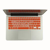 TOP CASE - Bold Series Silicone Keyboard Cover Skin Compatible with MacBook 13" Unibody/Old Generation MacBook Pro 13" 15" 17" with or Without Retina/Wireless Keyboard - Orange