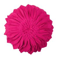 JWH 3D Sunflower Accent Pillow Handmade Round Cushion Decorative Pillowcase with Pillow Insert Home Office Chair Bed Living Room Decor Gift 18 Inch / 45 cm Wool Rose Red