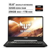 ASUS 2020 TUF 15.6 Inch FHD IPS Gaming Laptop (AMD Ryzen 7 R7-3750H up to 4.0 GHz, 32GB RAM, 256GB SSD + 1TB HDD, NVIDIA GeForce GTX 1650, RGB Backlit Keyboard, Bluetooth, WiFi, HDMI, Windows 10)