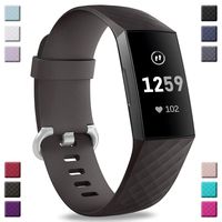 Hamile Bands Compatible with Fitbit Charge 3, Waterproof Replacement Watch Strap Fitness Sport Band Wristband for Fitbit Charge 3, Large, Dark Brown