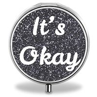 IMLONE Pill Organizer, Customized It's Okay Pill Boxes with 3 Components for Purse