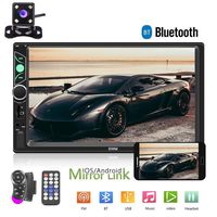 Double Din Car Stereo Radio 7'' HD Touch Screen Car Audio Bluetooth FM Radio USB Car Audio Video Player Support Phone Mirror Link + Car Backup Camera and Steering Wheel Control