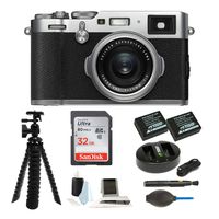 Fujifilm X100F Camera (Silver) w/ Corel Software Suite & 32GB Card Bundle