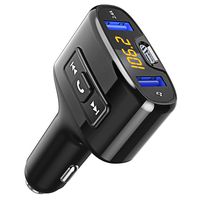Comsoon Bluetooth FM Transmitter for Car, Bluetooth Radio Adapter Receiver with 18W Type-C Car Charger Port & 5V/2.4A Dual USB Ports, Car Kit with Hands-Free Calling (Black)