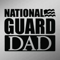 National Guard Dad Flag Vinyl Decal Sticker | Cars Trucks Vans Walls Laptops Cups | Black | 5.5 X 4.5 Inch | KCD1713B