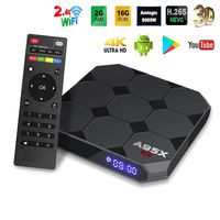 Android TV Box, A95X R2 Android 7.1.2 Smart TV Box 2GB/16GB Amlogic S905W Quad Core A53 Processor 64 Bits 2.4Ghz WiFi/LAN Support H.265 UHD 4K2K Smart TV Box