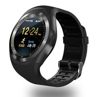 ZOMTOP Y1 Bluetooth SmartWatch - HD IPS Round Touch Screen Cell Phone Watch with SIM TF Card Slot SmartWatch Pedometer Sleep Monitor Remote for Android (Black)