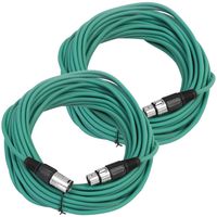 Seismic Audio - SAXLX-50Green-2Pack - Pair of Green 50 Foot XLR Male to Female Microphone or Patch Cable (2 Pack)