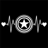 CCI Captain America Love Heartbeat Avengers Marvel Decal Vinyl Sticker|Cars Trucks Vans Walls Laptop| White |6.5 x 2.5 in|CCI1462