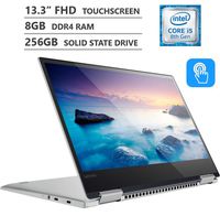 2019 Newest Lenovo Yoga 2-in-1 13.3" Full HD IPS Touchscreen Laptop, Intel Core i5-8250U up to 3.40GHz, 8GB RAM, 256GB PCIe NVMe M.2 SSD, Backlit Keyboard, Wireless-AC, Bluetooth, Windows 10, Platinum