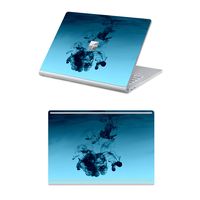 MasiBloom Top & Bottom Sticker Decal for 15" Microsoft Surface Book 2 (2017 Released) 15 inch Protective Laptop Cover Skin (for 15" Surface Book 2, Ink Painting- Light Blue)