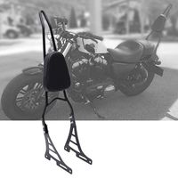 GDAUTO Motorcycle Backrest Rear Passenger Pad Seat Rider Detachable Sissy Bar Mount Seat Pad Fits for Harley Sportster XL883 XL1200 04-UP（Black）