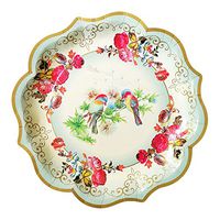 Set of 6 Disposable Dessert Paper Plates for Wedding Christmas Halloween Festival Party Decorations Supplies 12'' (Blue Bird)