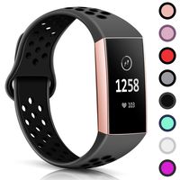 TreasureMax with Fitbit Charge 3 Bands for Women Men,Adjustable Soft Silicone Sports Replacement Fitbit Charge 3 SE Bands,Small/Large