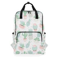 Fresh Cactus Cacti Succulent Tropical Polka Dot Backpack School Travel Daypack Laptop College Bookbag 14 Inch Doctor Bag