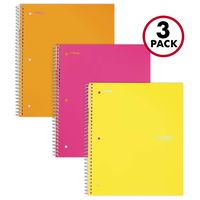 Five Star Spiral Notebooks, 3 Subject, College Ruled Paper, 150 Sheets, 11" x 8-1/2", Classic Assorted color, 3 Pack (73505)