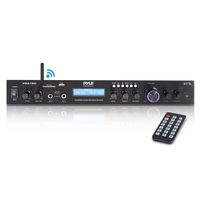 Pyle - 5 Channel Rack Mount Bluetooth Receiver, Home Theater Amp, Speaker Amplifier, Bluetooth Wireless Streaming, MP3/USB/SD/AUX/FM Radio, 200 Watt, w/ Digital ID3 LCD Display from - PDA7BU