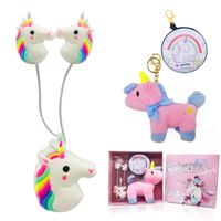 Unicorn Earbuds Earphones for Girls,Kids Wired Headphones Compatible with Apple Android,Unicorn Spree Include Unicorn Earphone,Key Chain,Gift Box,Gift Card