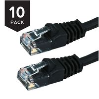 Buhbo 15Ft Cat5E UTP Ethernet Network Booted Cable (10-Pack), Black