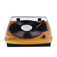 Vinyl Record Player 3-Speed Audio Technica Turntable with Stereo Speakers Supporting Vinyl to MP3 Converter PC Recording- Natrual Wood