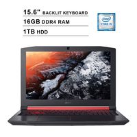 2019 Acer Nitro 5 AN515 15.6 Inch FHD Gaming Laptop (Intel Quad Core i5-8300H up to 4.0 GHz, 16GB DDR4 RAM, 1TB HDD, NVIDIA GeForce GTX 1050 Ti, Backlit Keyboard, Windows 10) (Shale Black)