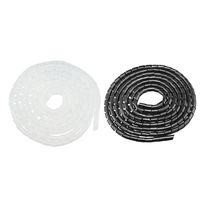 uxcell 2pcs Spiral Wire Wrap Cable Wrap Cord 5/8-inch x 4m PE Polyethylene Tubing for Computer Cable
