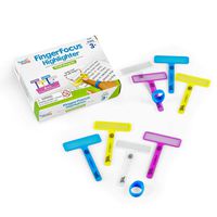 hand2mind FingerFocus Highlighters Small Group, Guided Reading Strips, Reading Tool for Kids & Dyslexia, Ages 3+ (6 Removable Rings and 24 Wands)