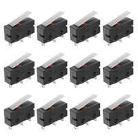 MXRS SPDT 1NO 1NC Hinge Lever Momentary Push Button Micro Limit Switch AC 5A 125V 250V 3 Pins 12 Pcs