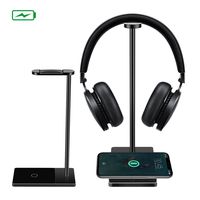 Wireless Charger, MWAY Wireless Charging Headphone Stand Aluminum+ Acrylic Headset Holder for All Headphones Headset Size,High Speed Charging for Galaxy S8/S8+/Note 8 5 S7/LG/HTC/iPhone 8/8Plus/X