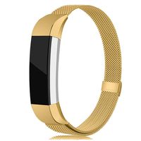 LNOOIU Bands Compatible with Fitbit Alta, Replacement for Alta HR Stainless Steel Bands Adjustable Accessory Wristband for Alta Bracelet Women Men Girls Boys (Gold Large)