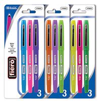 Bazic Fiero Fancy Color Fiber Tip Fineliner Pen (3 Pack), Case of 24