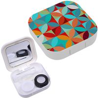 Portable Contact Lens Case Box Travel Kit Mirror + Bottle + Tweezers Container Holder [ Disco ]