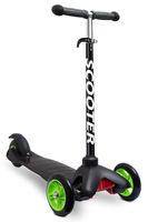 Scooters for Kids Toddler Scooter - Deluxe Aluminum 3 Wheel Glider w/ Kick n Go, Lean 2 Turn Wheels, Step 4 Brake, Toddlers Training Three Wheeled Kid Ride on Toys Best for Little Boys & Girls - Black