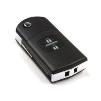 New 2 Buttons Remote Folding Key Case Keyless Remote Key Shell Replacement Flip Shell Case Uncut Blank for 2004 2005 2006 2007 2008 2009 2010 2011 2012 2013 MAZDA 3