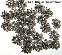Silver Metallic Confetti Bows, 1"