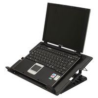 Wide 9 - 17" USB Notebook Computer Cooling Adjustable Stand Pad Quiet Fans Black