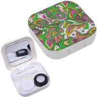 Portable Contact Lens Case Box Travel Kit Mirror + Bottle + Tweezers Container Holder [ Beautiful Ornament ]