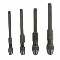 Big Horn 19231 4 Piece Pin Vise Set Hand Held Hollow Handle Black Finish 4 Piece Vice Chuck Sizes