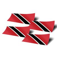 Desert Cactus Trinidad and Tobago 4 Pack of 4 Inch Wide Country Flag Stickers Decal for Window Laptop Computer Vinyl Car Bumper 4