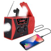 [2019 Upgraded Version] Portable Radio, Weather Radio with LED Flashlight, SOS Alarm Solar Hand Crank Emergency Radio, 2000mAh Power Bank for Smart Phone, AM/FM NOAA Radio, 6 LEDs Reading Lamp
