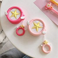 Bohonan AirPods Case Japan Anime Card Captor Sakura Bluetooth Wireless Earphone Case Earphone Silicone Case(Rose red)