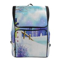 LoveBea Travel Backpack Christmas Tree Snowman Moon HouseDuffle Backpack for Women Large Hiking Bag