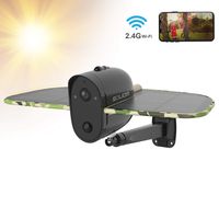 Wireless Outdoor Solar Battery Powered Home Security Camera, Soliom 1080P Wireless IP Cam with Night Vision, Two Way Audio and Smart Motion Detection, Monitor with iOS and Android Free App - Black