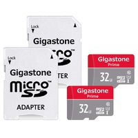 Gigastone 32GB 2-Pack Micro SD Card with Adapter, U1 C10 Class 10, Full HD available, Micro SDHC UHS-I Memory Card