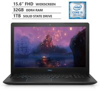 Dell G3 15.6" Full HD Gaming Laptop, Intel Core i5-8300H up to 4GHz, NVIDIA Geforce GTX 1050 Ti 4GB Graphics, 32GB RAM, 1TB Solid State Drive, HDMI, Wireless-AC, Bluetooth, Windows 10, Black