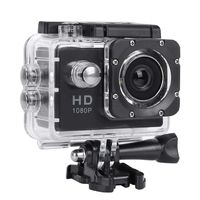 Pokerty Action Camera, 1080P HD 2inch LCD Screen Sports 30m Waterproof Action Camera Set with Battery(Black)