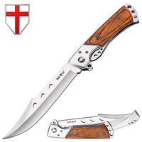 Grand Way Hunting Folding Knife with Rosewood Handle - Tactical EDC Pocket Knife - Foldable Long Blade Pocket Knife - Big Blade Folding Knife 4172 K