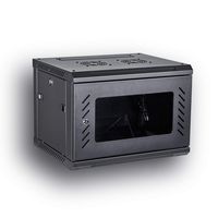 Kenuco Wall Mount Rack Server Cabinet Data Network Enclosure 19-Inch Server Network Rack with Locking Glass Door 16-Inches Deep (BLACK 06U)