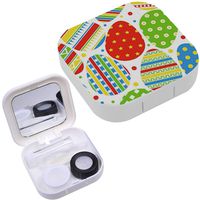 Portable Contact Lens Case Box Travel Kit Mirror + Bottle + Tweezers Container Holder [ Easter Eggs ]